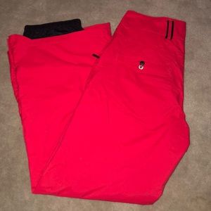 Red snow pants